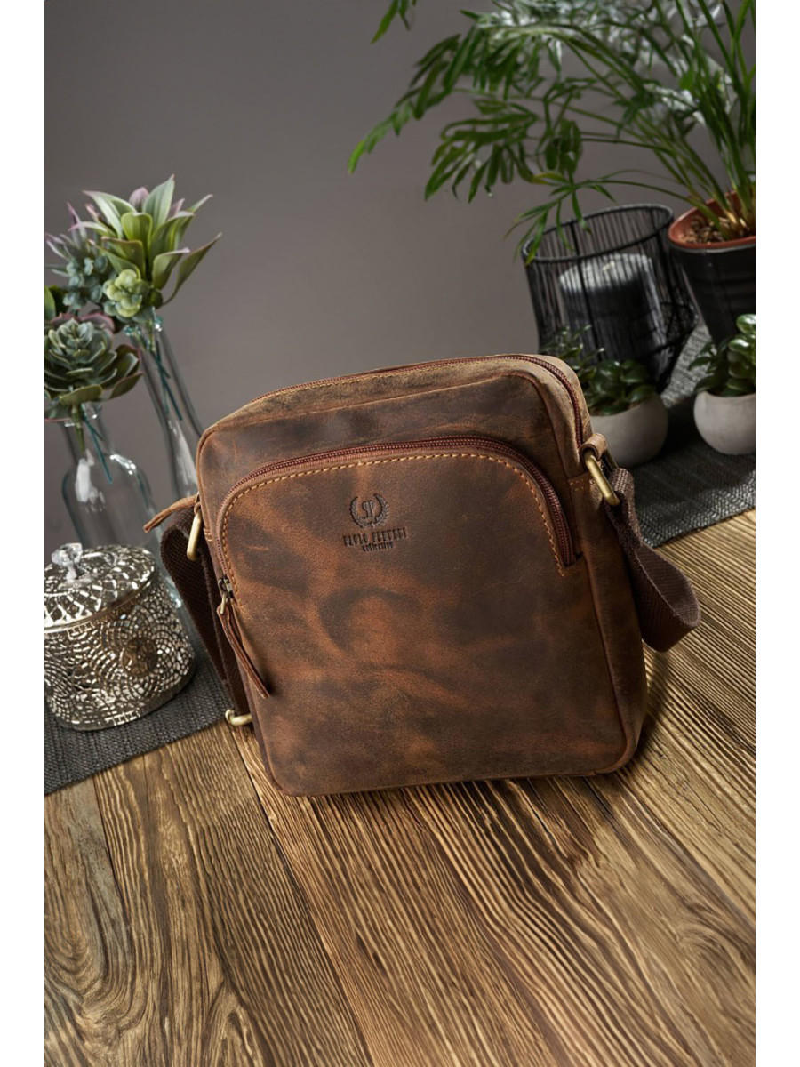 Sac en cuir naturel model 191535 Galanter