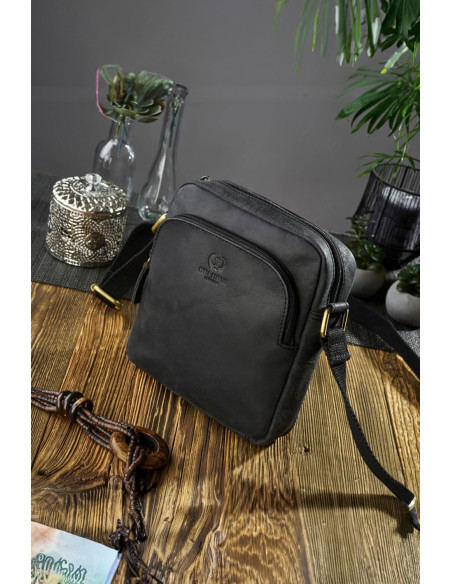Sac en cuir naturel model 191536 Galanter