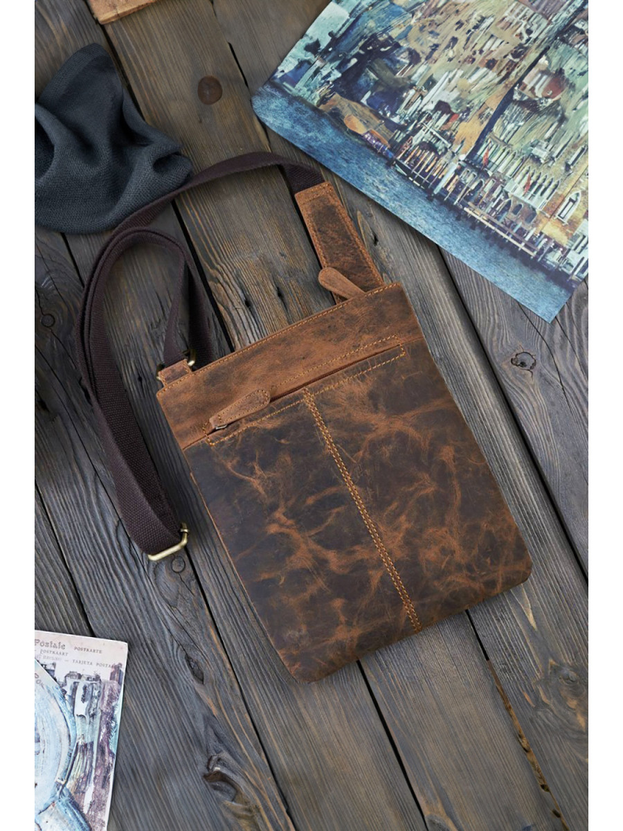 Sac en cuir naturel model 191538 Galanter